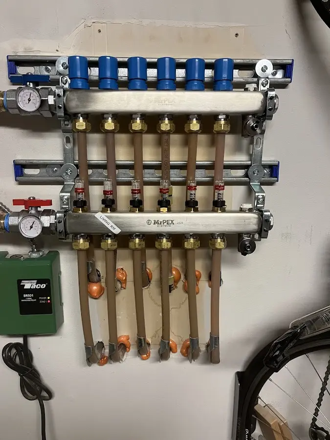 Plumber performing Gas Line Installation at a residential property in Galveston